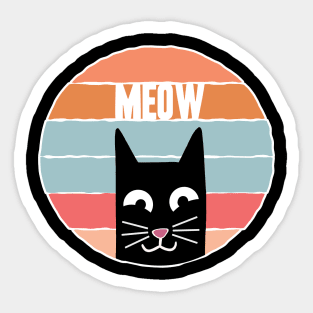 Best Cat Dad Ever Retro Vintage Daddy Gift Meow Cats Sticker